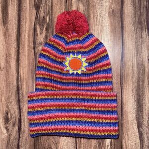 NWOT Beanie Insomniac EDC Sun Stripes Pom Warm Hat